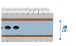 MAXIMA tvrdší matrac pre seniorov  - výška jadra matraca bez snímateľného poťahu 20 cm, výška matraca v poťahu cca 21 cm