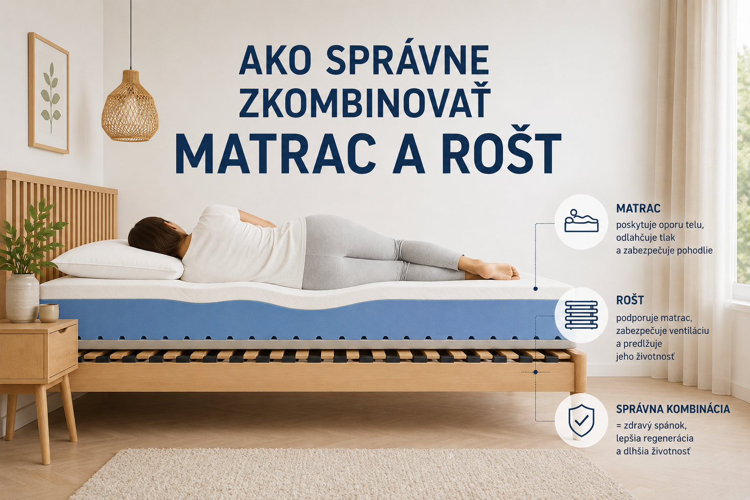 Správna kombinácia matraca a roštu pre pohodlný spánok